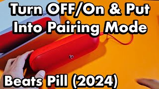 Beats Pill 2024 How to Turn OFFON Put into Pairing Mode [upl. by Burris]