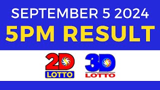 5pm Lotto Result Today September 5 2024  PCSO Swertres Ez2 [upl. by Ennayram]