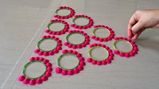 Easy Rangoli Designs For Diwali  Simple Rangoli Design  Easy Kolam Design  Easy Deepavali Rangoli [upl. by Ennaisoj]