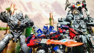 Transformers Optimus Prime vs Megatron Forest Battle  Stop Motion Animation [upl. by Ladin]