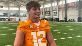 Vols QB Jake Merklinger discusses Tennessee Football fall camp [upl. by Notniw666]