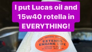 Rotella 15w40 DIESEL OIL IN ALL MY GAS ENGINES [upl. by Saihtam]