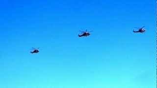 American Heroes Air Show 2012 LAFD Helicopters  Red White amp Blue water drop [upl. by Ateloiv635]