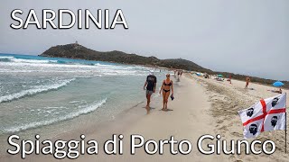 SARDINIA ITALY  Spiaggia di Porto Giunco Villasimius  Beachwalk Video [upl. by Kathlin]