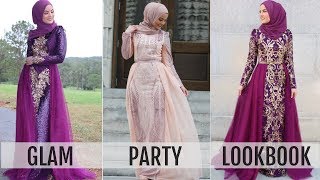 GLAM PARTY LOOKBOOK  Modanisa Dresses [upl. by Goldina731]