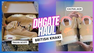 First Impressions Travis Scott British Khaki Jordan 6 Retro Unboxing  Dhgate 🧡🧡 [upl. by Heidt867]