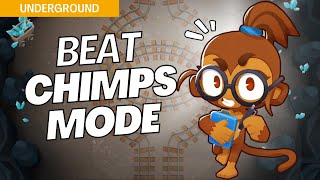 How to Beat CHIMPS Mode Hard on Underground  BTD6 Strategy [upl. by Inoy2]