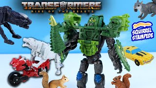 Transformers Rise of the Beasts Alliance 2Packs that Combine into One Optimus Primal Review [upl. by Derfniw725]