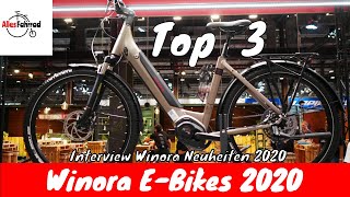 Top 3 Winora EBike Neuheiten 2020  Interview  Yamaha und Bosch Trekking 2020  Alles Fahrrad [upl. by Nassir]