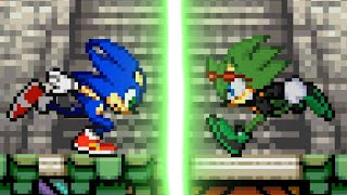 Battle of the Hedgehogs Sonic vs Scourge  Sprite Animation [upl. by Alithea]