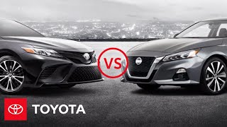 2020 Toyota Camry SE vs Nissan Altima SR  Car Comparison [upl. by Antipus]