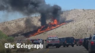 F35 fighter jet crashes into New Mexico hillside [upl. by Eiddam643]