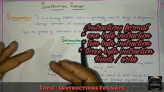 Instructions format  microprocessor  in Hindi  by Informationduniya [upl. by Suilmann]