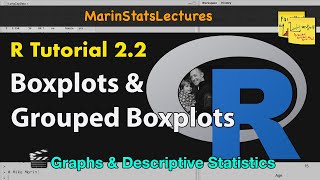 Boxplots and Grouped Boxplots in R  R Tutorial 22  MarinStatsLectures [upl. by Warrin863]