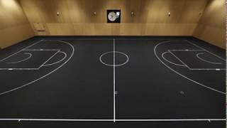 Glass sports flooring LED marking lines [upl. by Eardnaed]