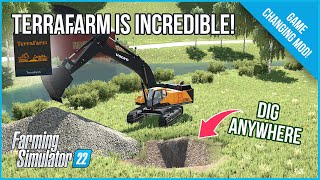 Dig ANYWHERE on ANY MAP in Farming Simulator 22 with the Amazing TerraFarm Mod [upl. by Noni]