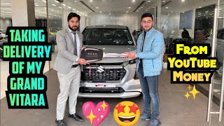 Taking Delivery of My Grand Vitara from YouTube Money 💰❤️‍🔥 on My special Day 😍✨ [upl. by Kcireddor176]