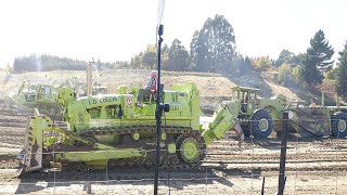 Vintage Euclid and Terex Scrapers and Bulldozers Working at Wheels at Wanaka 2023 [upl. by Ammadas830]