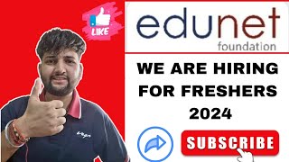 EDUNET FOUNDATIONS HIRING FOR FRESHERS tranding intership jobs viralshorts aaa internship2024 [upl. by Iidnarb54]