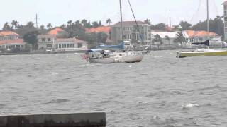 Hurricane Irene on Boca Ciega Bay Florida  Sailing Hideaway Com Pac 23 [upl. by Gretchen547]