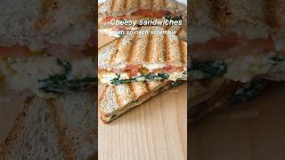 Cheesy sandwiches with spinach scramble🥪🥚🥬sandwichrecipe scramblesandwich [upl. by Toinette]