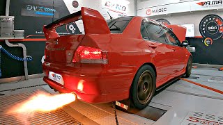 540HP Lancer EVO VII FQ300 23L STROKER Shooting FIRE on the DYNO 🔥  Feat Turbo AntiLag BANGS [upl. by Becker]