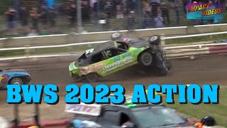 BWS Action 2023 Impact Videos Banger Racing Crashes [upl. by Uht77]