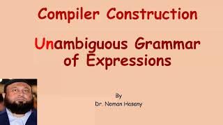 Unambiguous Grammar of Expressions [upl. by Gonyea795]