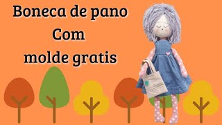 🔵 BONECA DE PANO COM MOLDE GRATiS [upl. by Emya]