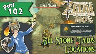 Legend of Zelda Breath of the Wild 100 walkthrough Part 102  All Stone Talus Locations [upl. by Nnylorac]