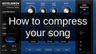 How to compress your song Mixing amp Mastering Tips [upl. by Neisa]