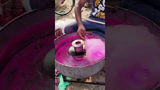 Candy floss Colourful Cotton Candy Making food foodstuff foodlovers [upl. by Arhsub]