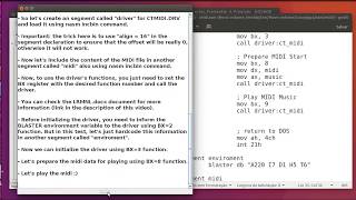 Assembly 8086  DOS  Lets code a program that play MIDI music  CTMIDIDRV  SB16 [upl. by Nairrad]