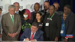 Gov Pritzker Signs Workers Rights Bill [upl. by Adnor]