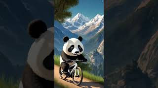 Panda Bear Rding a Bicycle🐼🚴animals ai shortviral [upl. by Hsepid996]