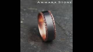 CFE968882GTAR  8mm Rose Gold and Grey Tantalum Stone Wall Ring [upl. by Aivat]