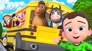 Wheels On The Bus  Animals On The Bus🐮 More Newborn Educational Nursery Rhymes amp Kids Songs [upl. by Ettennod293]