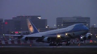 Air Force One Landing  LAFD Crash Units Staging at LAX [upl. by Adriena852]