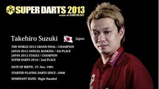 Takehiro Suzuki  SUPER DARTS 2013 Player Introduction Video [upl. by Lapotin]