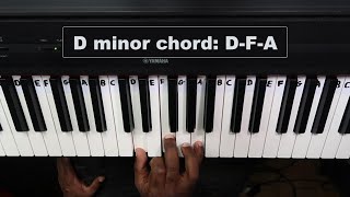 How to Play the D Minor Chord on Piano [upl. by Daas278]