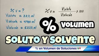 Porcentaje en VOLUMEN de Soluciones  vv [upl. by Nuahsyt]