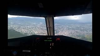 ATR42 Landing in Toncontin Airport direct approach Runway 20 Aterrizando en Toncontin aviation [upl. by Alliuqa]