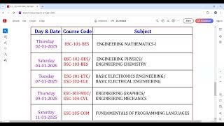 FE 2024 PATTERN ENDSEM EXAM TIME TABLE [upl. by Solahcin]