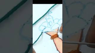 Simple button hole 🕳 stitch  hand embroidery diy embroidery art trending viralvideo shorts [upl. by Clevey]