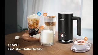 Cappuccinatore Montalatte Elettrico Yissvic 4 in 1 Gustosa schiuma di latte anche a freddo [upl. by Cardon]