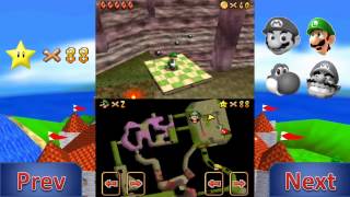 Lets Play Super Mario 64 DS Hazy Maze Cave 100 Coin Star [upl. by Ileray812]