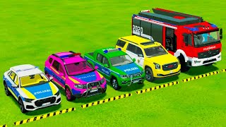 TRANSPORTING PIXAR CARS amp FRUITS WITH COLORED amp JOHN DEERE vs CLAAS vs TRACTORS  BeamNGdrive 983 [upl. by Neirual633]