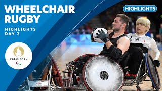 🏉 Wheelchair Rugby Highlights  Day 2  Paris 2024 Paralympic Games [upl. by Allina]