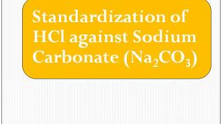 Sodium carbonate against HCl Standardization titrationchemistryChem Knowledge [upl. by Genvieve]