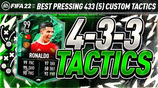 BEST 433 CUSTOM TACTICS FIFA 22 433 5 META TACTICS amp INSTRUCTIONS  FIFA 22 ULTIMATE TEAM [upl. by Airam289]